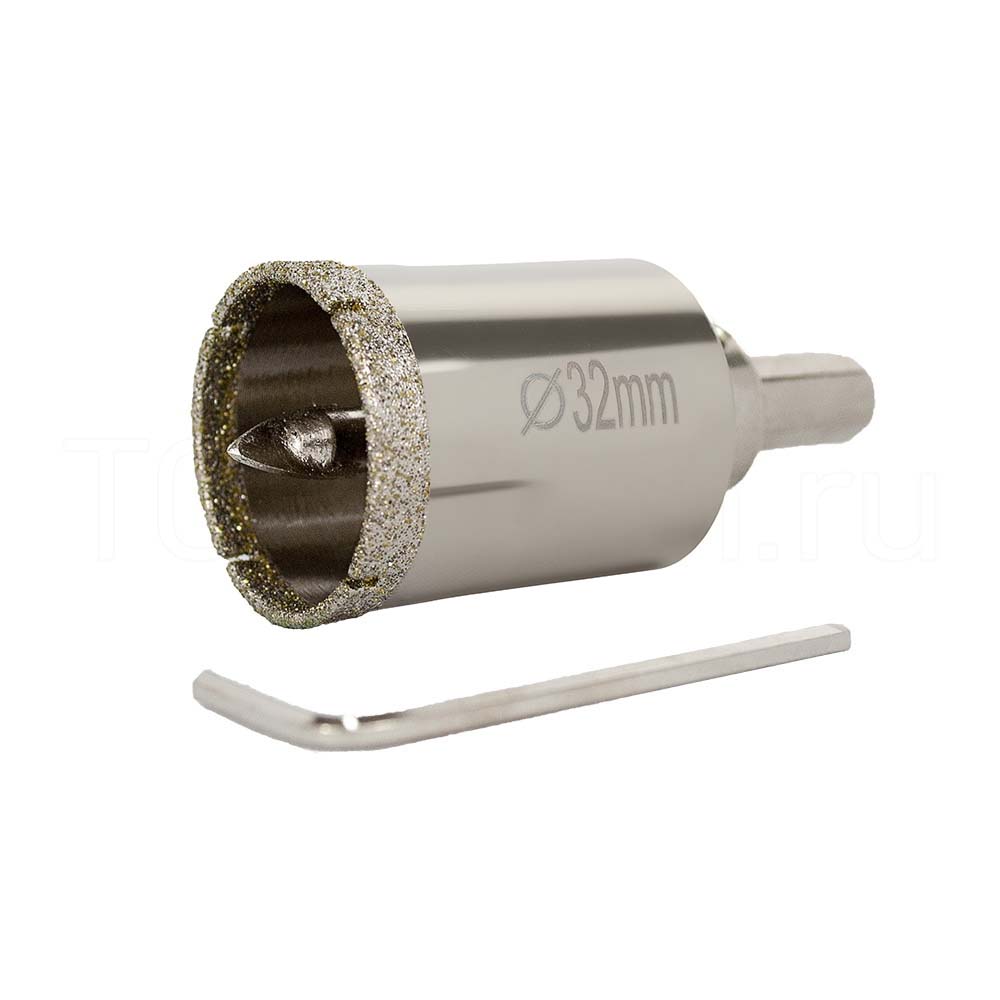 Bit gerudi teras Diamond (dengan gerudi aloi pusat) - standard 32mm
